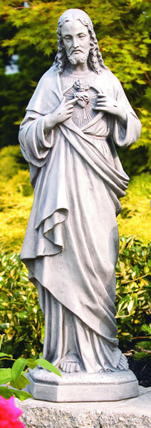 Sacred Heart Jesus Sculpture Cast Stone Garden Figurine